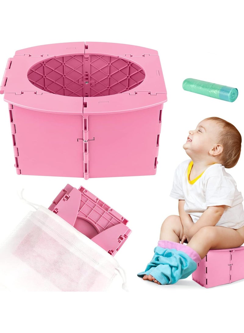 A.M Travel Potty for Kids, Reusable Portable Folding Potty for Toddler, Foldable Toilet for Outdoor Camping, Toddler Potty Seat - Image 1
