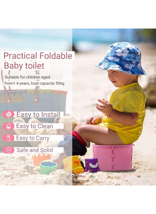 A.M Travel Potty for Kids, Reusable Portable Folding Potty for Toddler, Foldable Toilet for Outdoor Camping, Toddler Potty Seat - Image 3