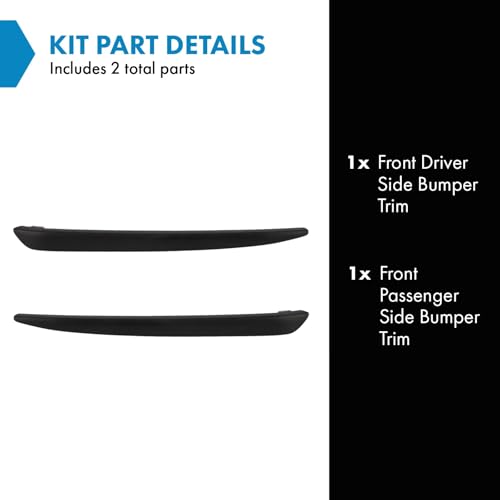 TRQ Front Bumper Trim Set Compatible with 2015-2020 Chevrolet Suburban Tahoe GM1046105 GM1047105 - Image 2