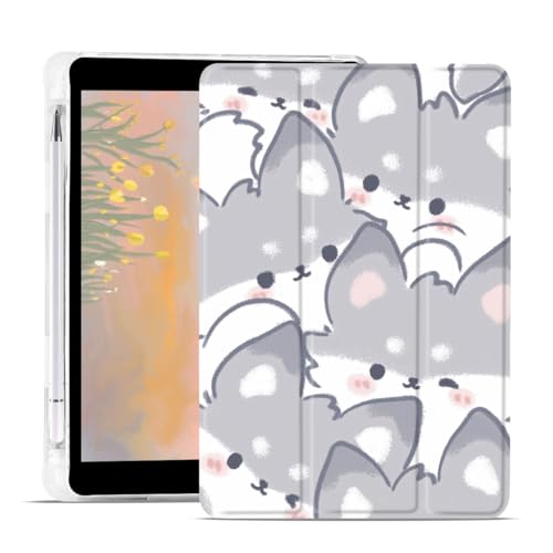 JOYLAND Cute Animal Case for iPad 9th7th8th Generation 102 Inch with Pencil Holder Clear TPU Foldable Smart Stand Back Cover Auto WakeSleep Full Body Protective AntiSlip Shockproof Case - Image 1