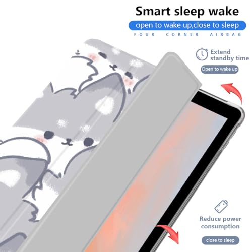 JOYLAND Cute Animal Case for iPad 9th7th8th Generation 102 Inch with Pencil Holder Clear TPU Foldable Smart Stand Back Cover Auto WakeSleep Full Body Protective AntiSlip Shockproof Case - Image 3