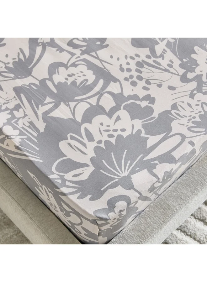 هوم بوكس Aurora Heya Printed Cotton Twin Fitted Sheet 200 x 33 x 120 cm