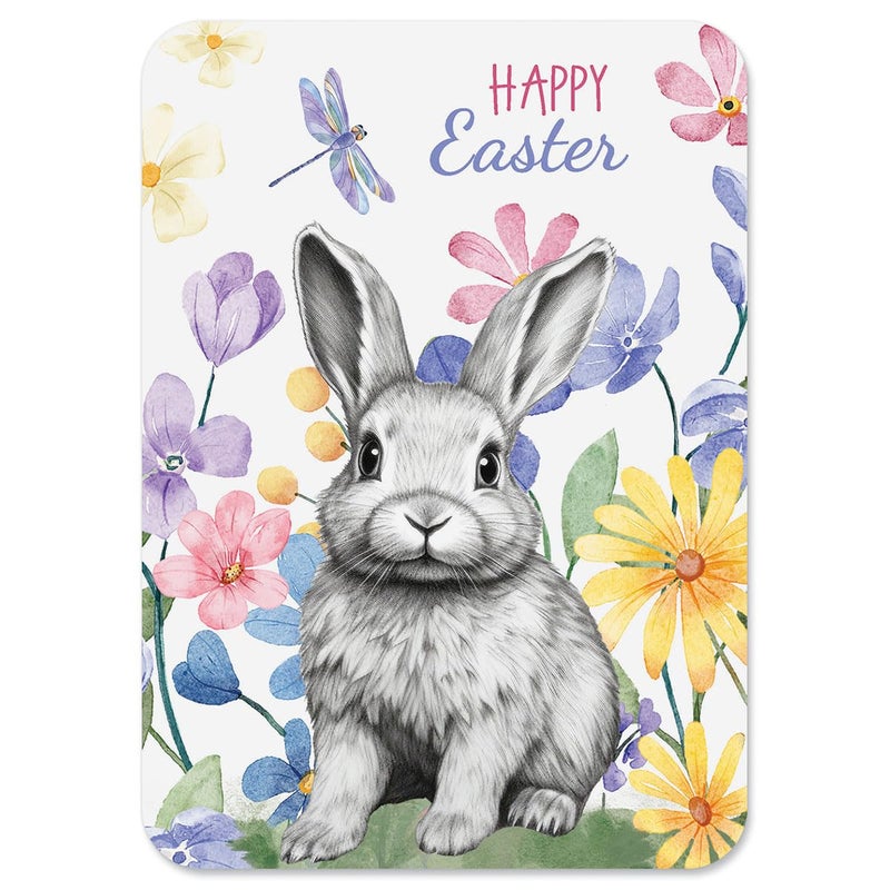 Current Bunny Flower Patch Diecut Easter Cards - Set of 8, 5" x 7", Envelopes Included - Image 1
