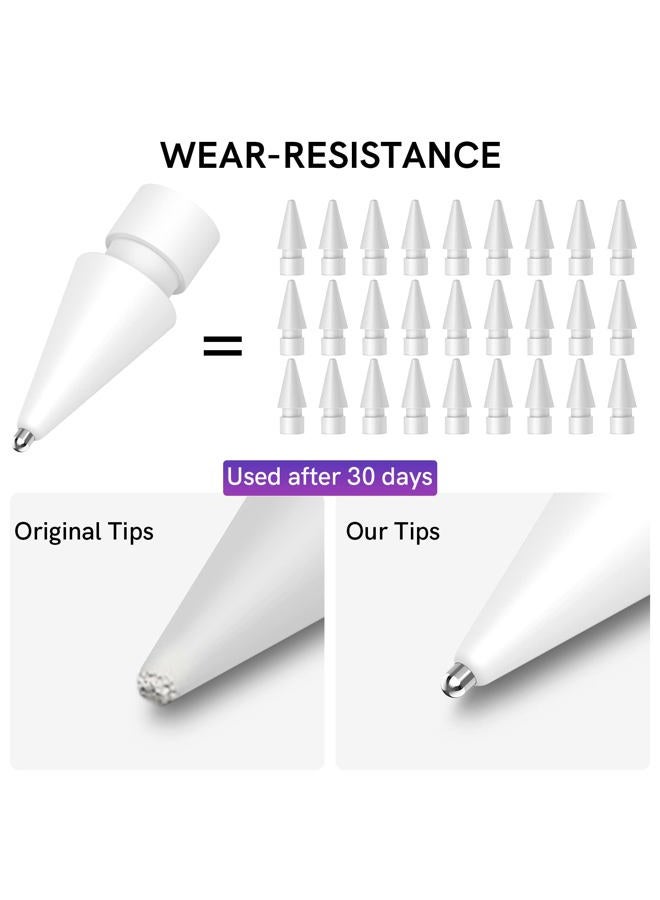 Delidigi Pencil Tips for Apple Pencil 2nd 1st Gen, Apple Pencil Pro & USB-C, Upgraded Metal Wear-Resistant Pen Like Tips, Fine Point Precise Control Tips for Apple Pencil - Image 3