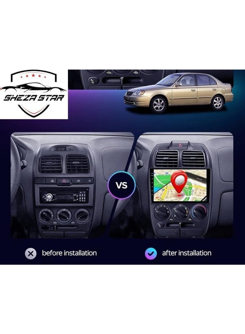 SHEZA STAR Android Car Stereo for Hyundai Accent II 2 Verna 1999-2012 1GB RAM 32GB ROM M-Link Wi-Fi BT, Radio GPS, 9 Inch IPS Touch Screen with AHD Camera Included - Image 2