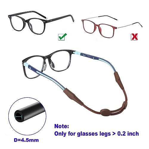 Omnful Kids Eyeglasses Strap(8-12inch)- Adjustable Glasses Straps Sports Eyewear Retainers Glasses Holder for Kids Men Women- No Tail Sunglasses Straps for Girls and Boys 5-16 Years (4pcs Blue) - Image 4