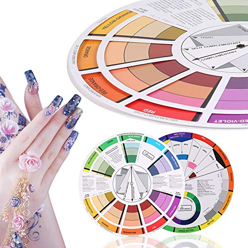 Clina Professional Nail Color Card, Color Wheel, Nail Chromatography card, Nail Gel Polish Display Chart Nail Color Wheel Paper Card Nail Art Salon Accessories for Color Mixed Mix - Image 1