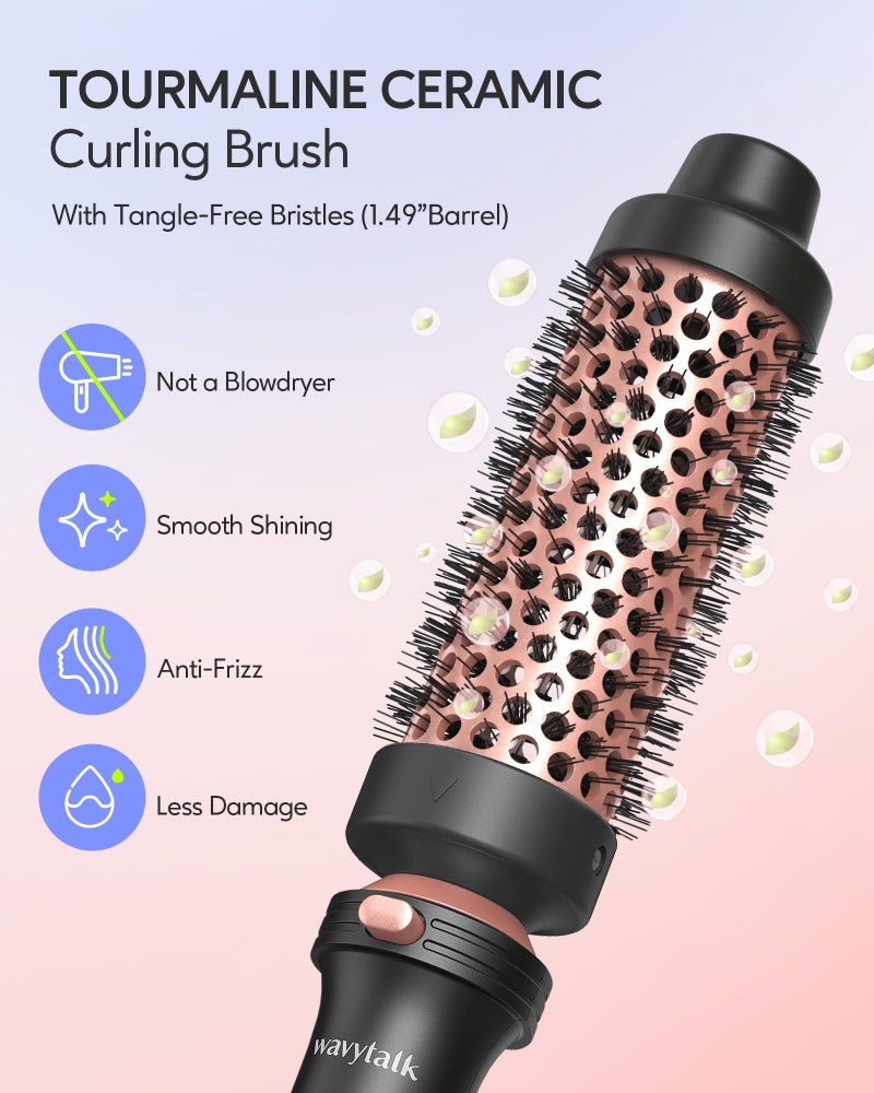 Wavytalk 5 in 1 Curling Iron,Curling Iron Set with Heated Round Brush and 4 Interchangeable Ceramic Curling Wand(0.5â€-1.25"), Instant Heat Up,Dual Voltage Hair Curler - Image 5