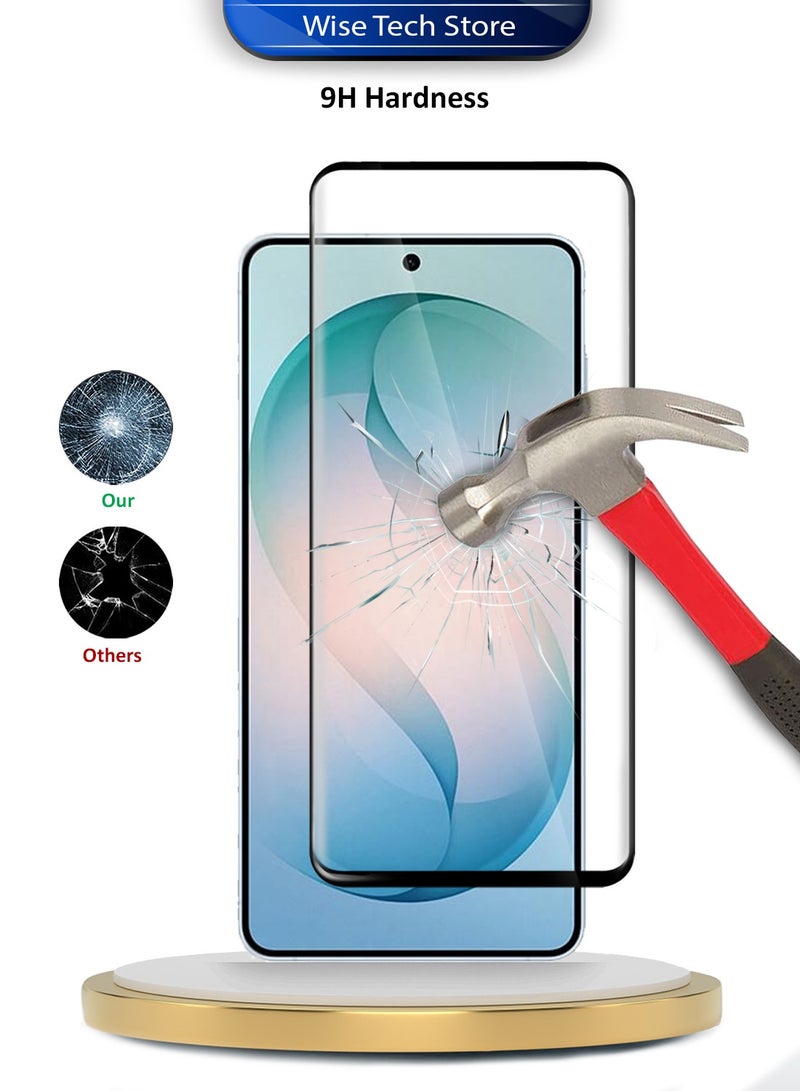 دبليو تيك واقي شاشة زجاجي مقسى كامل الالتصاق كامل الغطاء لجهاز سامسونج S26 5G 2026 بريميوم إيدج-برو (MSGPCN) - شفاف/أسود - Image 2