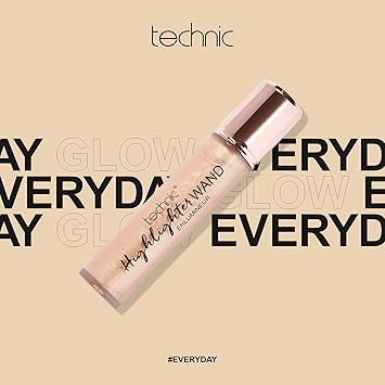 Technic Highlighter Wand Illuminating Gold Liquid Highlighter With Doe Foot Applicator Long Lasting Blendable Formula To Give a Luminous Shimmer Finish and All Day Glow Shade Beam Me Up 9ml - Image 2