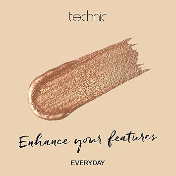 Technic Highlighter Wand Illuminating Gold Liquid Highlighter With Doe Foot Applicator Long Lasting Blendable Formula To Give a Luminous Shimmer Finish and All Day Glow Shade Beam Me Up 9ml - Image 3