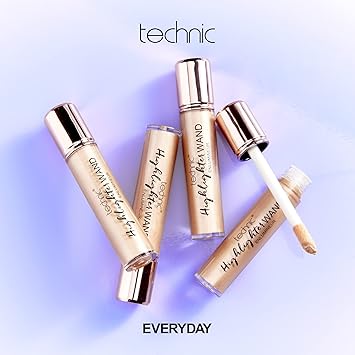 Technic Highlighter Wand Illuminating Gold Liquid Highlighter With Doe Foot Applicator Long Lasting Blendable Formula To Give a Luminous Shimmer Finish and All Day Glow Shade Beam Me Up 9ml - Image 5