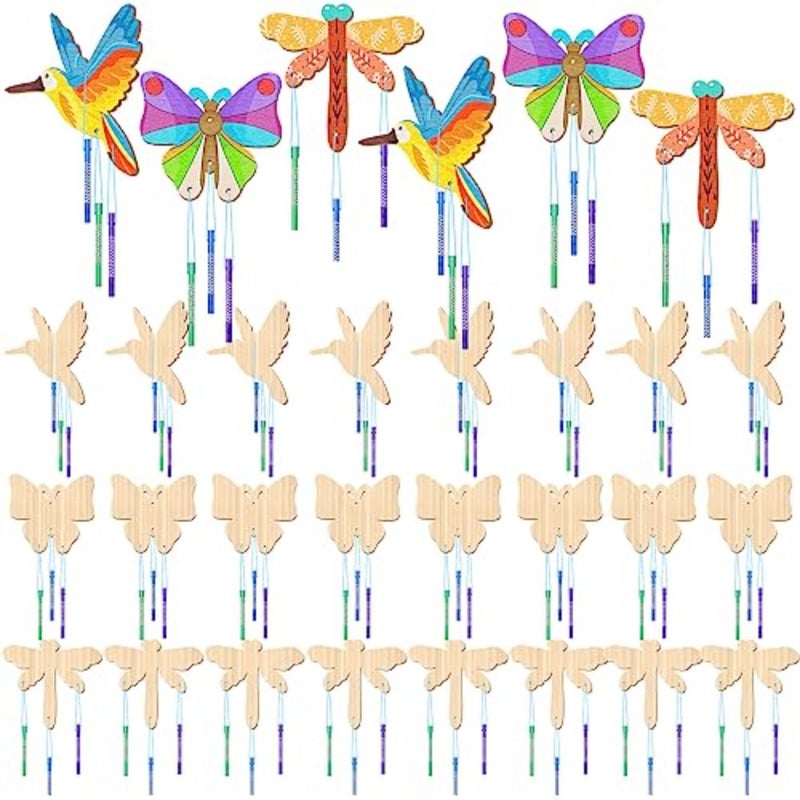 30 جهاز كمبيوتر شخصي الرياح الرنين كيت الطنان خشبية الرياح الدقات الزخرفية Windchimes شنقا اليعسوب DIY الحرف اليدوية للداخلية في الهواء الطلق حديقة المنزل الفناء حزب الحرف الزينة - Image 1