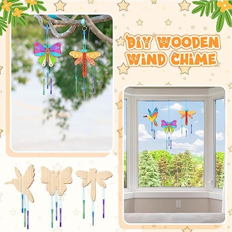 30 جهاز كمبيوتر شخصي الرياح الرنين كيت الطنان خشبية الرياح الدقات الزخرفية Windchimes شنقا اليعسوب DIY الحرف اليدوية للداخلية في الهواء الطلق حديقة المنزل الفناء حزب الحرف الزينة - Image 4