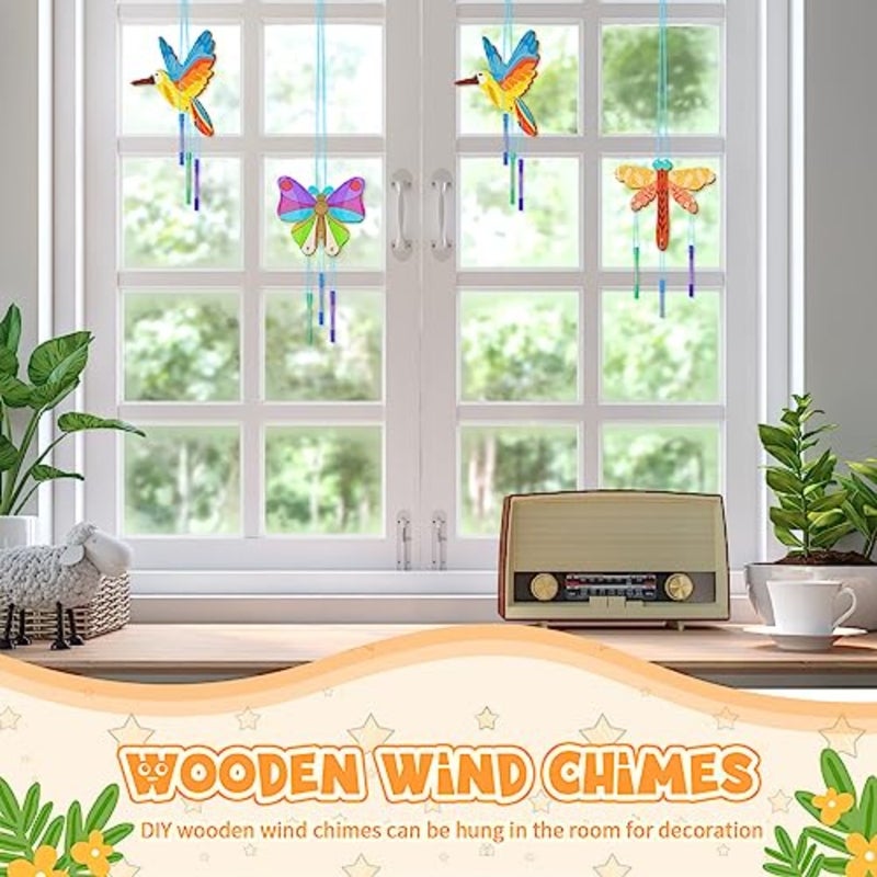 30 جهاز كمبيوتر شخصي الرياح الرنين كيت الطنان خشبية الرياح الدقات الزخرفية Windchimes شنقا اليعسوب DIY الحرف اليدوية للداخلية في الهواء الطلق حديقة المنزل الفناء حزب الحرف الزينة - Image 5