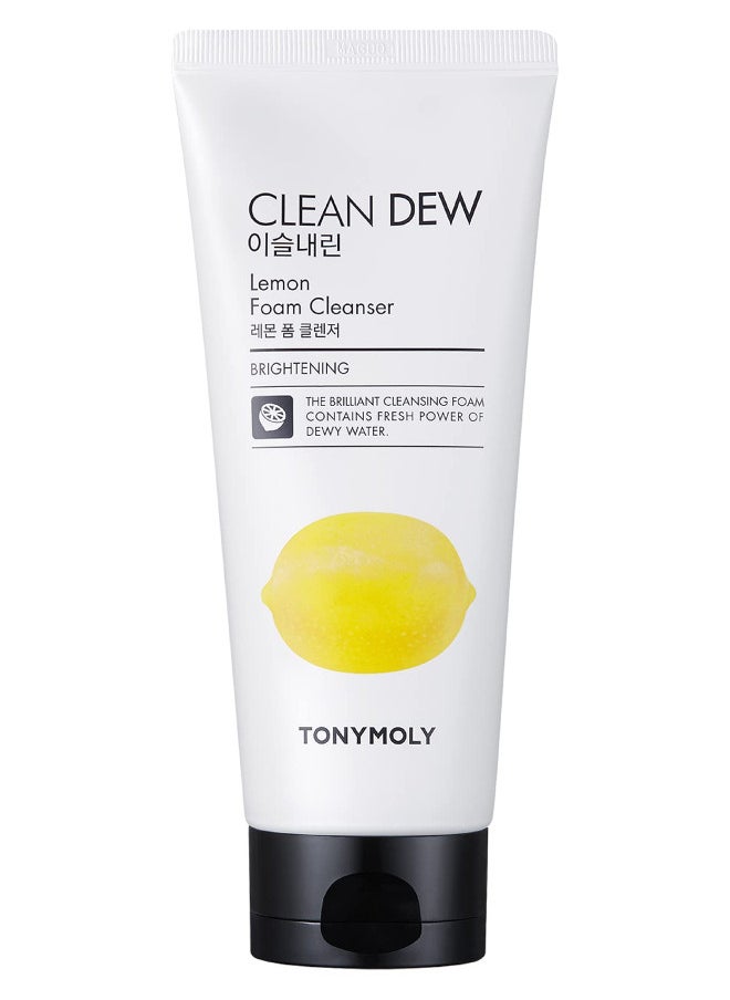 TONYMOLY Clean Dew Lemon Foam Cleanser, Lemon, 6 Fl Oz