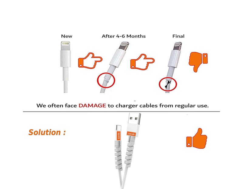 Sarvda Cable Protector For Cables Cable Protector For Wires Earphone USB Charging Data Cable Mobile Accessories Lightning Cable Protector Protective Cable Cover Suit for All Phones