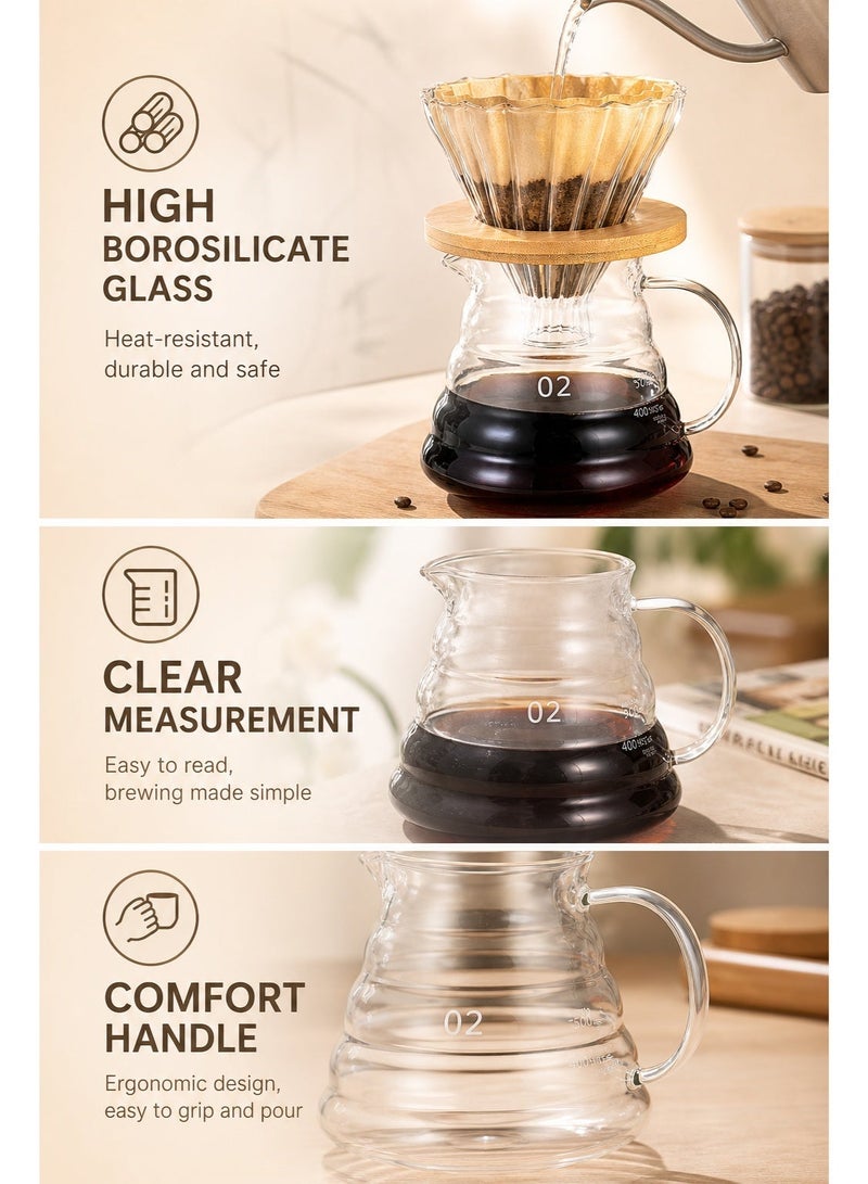 Pour-Over Coffee Maker, Pour Over Coffee Pot with Precision Narrow Spout, High Borosilicate Glass, Car Magnetic Compatible, Pour Over Style, Suitable for Home, Office & Car, Ideal for Coffee Enthusiasts, Quality Young Users & Women Pursuing Exquisite Life, (600ML) - Image 4