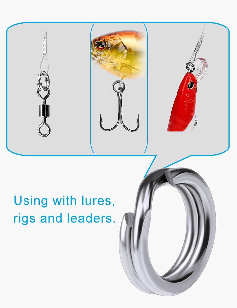 Facikono 250pcs Fishing Split Rings Assortment Kit, Stainless Steel Double Flat Wire Snap Ring Lure Tackle Connector - Image 4