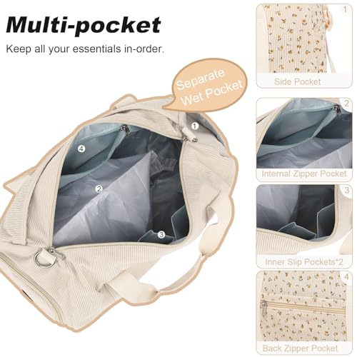 BTOOP Duffle Bag for Gym Sports Women Girls Workout Travel Bag Weekender with Shoe Compartment and Wet Pocket - Image 5