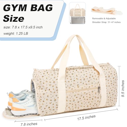 BTOOP Duffle Bag for Gym Sports Women Girls Workout Travel Bag Weekender with Shoe Compartment and Wet Pocket - Image 3