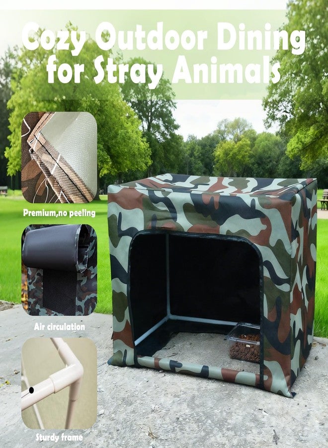 LoopTime Outdoor Cat House Weatherproof Feeding Station for Food & Water,Large Clawsable Cat Houses for Outdoor Cats,Waterproof Kitty Dining Room Cats Shelter for Stray,Feral & Community Cats (Green) - Image 5