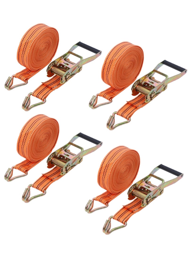 Soofam 4Pcs 2 Inch Ratchet Straps Heavy Duty 20ft Tie Down Straps Ratchet with Double J Hook, Ratchet Straps For Carrying Goods, Trucks, Trailers, Motorcycles, Kayaks, And On The Roof  - Image 1