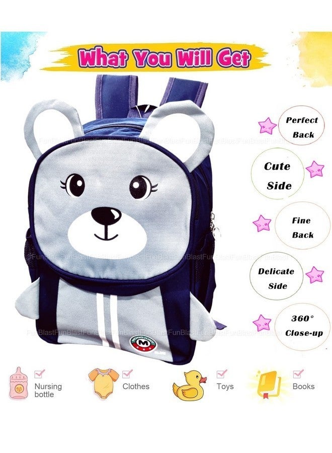 FunBlast School Bag for Boys and Girls - Kids School Bag for 3-7 Years old Kids Boys Girls, Cartoon print Lightweight Bagpack for School Going Children, Picnic Bags for Kids (Bear-Grey) - Image 3