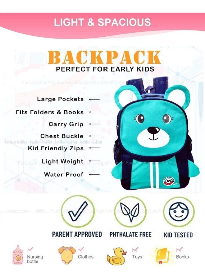 FunBlast School Bag for Boys and Girls - Kids School Bag for 3-7 Years old Kids Boys Girls, Cartoon print Lightweight Bagpack for School Going Children, Picnic Bags for Kids (Bear-Grey) - Image 4
