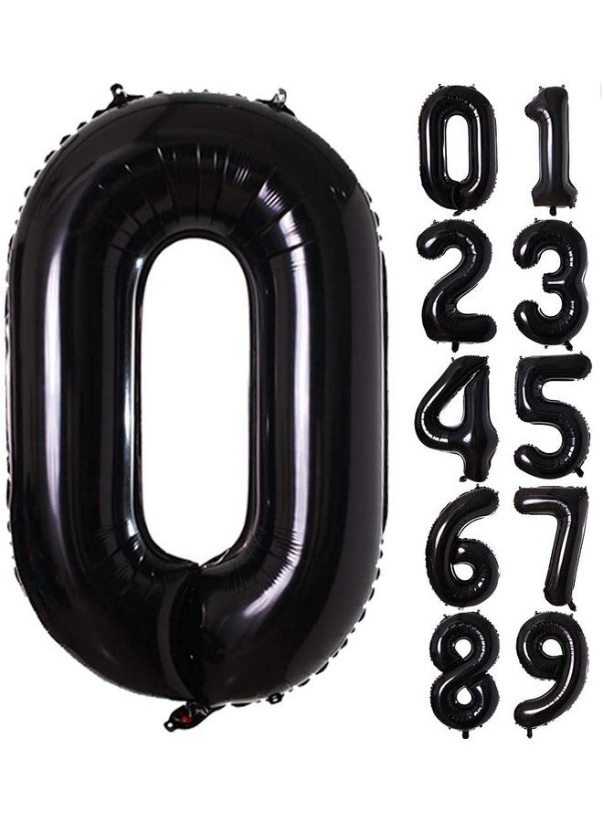 Atpata Funky Black Number Foil Balloons for Numeric Milestone Parties (40 INCH, 0) - Image 2
