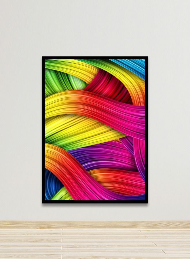 ماركتنا لوحة جدارية قماشية فنية لتزيين الحائط بتصميم تجريدي  مع برواز اسود مجوف مقاس120X80سم  قطعة واحدة - Image 1