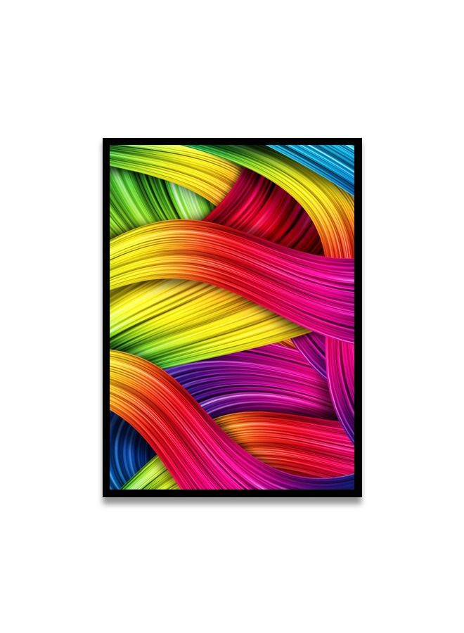 ماركتنا لوحة جدارية قماشية فنية لتزيين الحائط بتصميم تجريدي  مع برواز اسود مجوف مقاس120X80سم  قطعة واحدة - Image 2