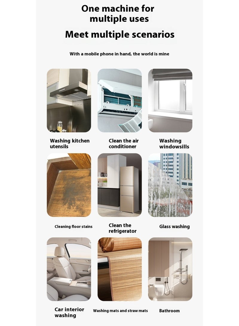 AiQi 1500ML Large Tank Handheld Steam Cleaner – 3-5BAR High Pressure, 105℃+ Steamer with 3 Brushes, 6-Speed Touch Control for Home/Car/Kitchen Deep Cleaning - Image 3