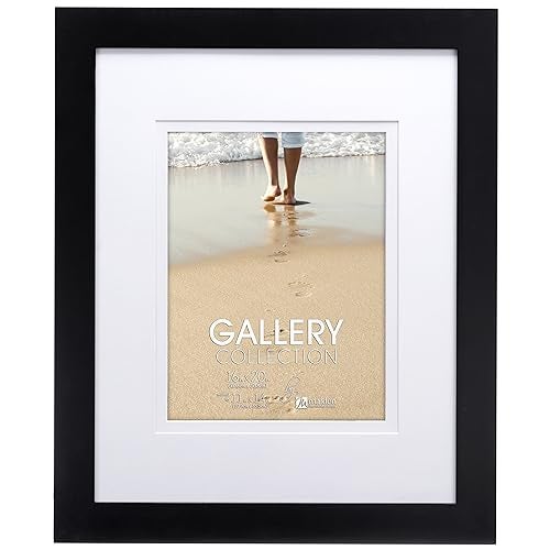 Malden 16x20 Matted Picture Frame - Made to Display Pictures 11x14 with Mat, or 16x20 without Mat -Black - Image 1
