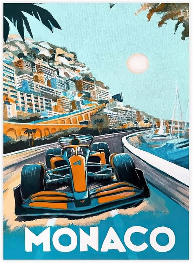 ERWYN Mclaren poster Formular One Poster F1 Walls Canvas Car Posters Wall Art Canvas For Boys Room Vintage Unframe-style 12x18inch(30x45cm)