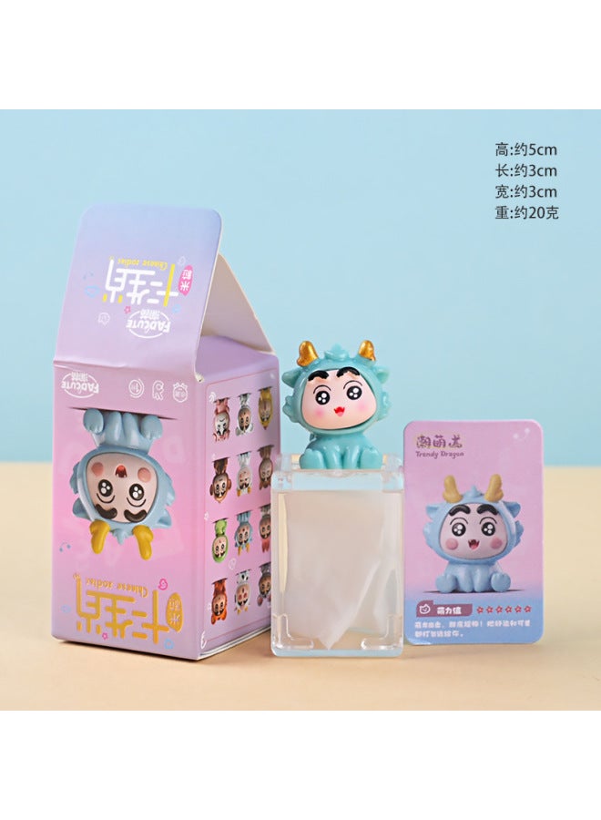 Twelve Zodiac Crayon Shin-chan Trendy Toy Figures Cute Prize Items For Elementary School Students Popular Blind Box Toys