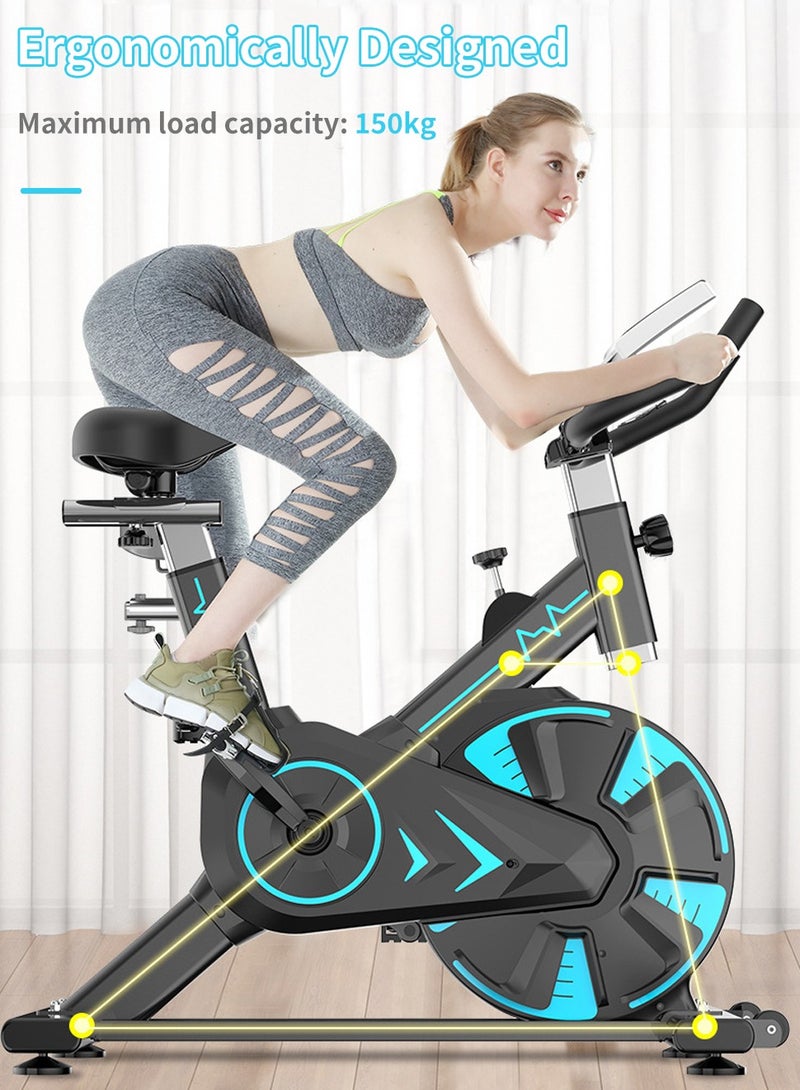 LEOKOR Exercise Bikes for Home Gym, Stationary Bikes with Magnetic Resistance Adjustable, 150 KG Loading Capacity, Indoor Cycling Bike with Height Adjustable Seat, Pulse Sensor, iPad Holder & Electronic Display - Image 2