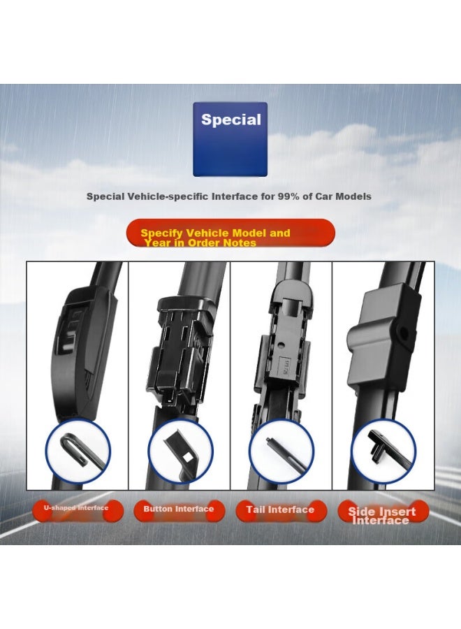 YITU Yitu Windshield Wiper Blades Suitable For Geely Boyue Wipers Pro, Wiper Blades For Boyue X [2018 Model-present], Wiper Rubber Strips  - Image 3