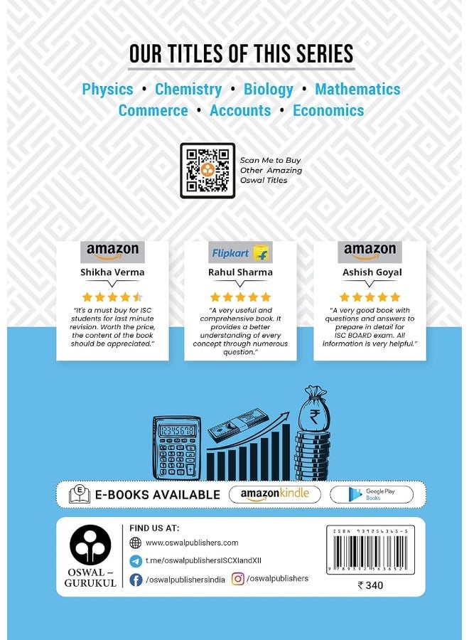Oswal - Gurukul Economics Most Likely Question Bank for ISC Class 12 Exam 2023 - Chapterwise & Categorywise, New Paper Pattern (MCQs, Case, A&R Based, Previous Years' Board Qs), Answering Tips