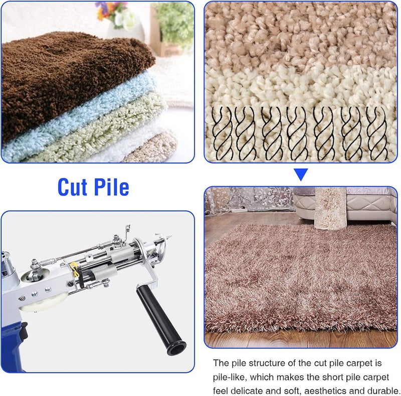 Vehipa Tufting Gun Cut Pile and Loop Pile 2 in 1 Electric Rug Gun Machine Starter Kit for Tufting Lover - Image 5