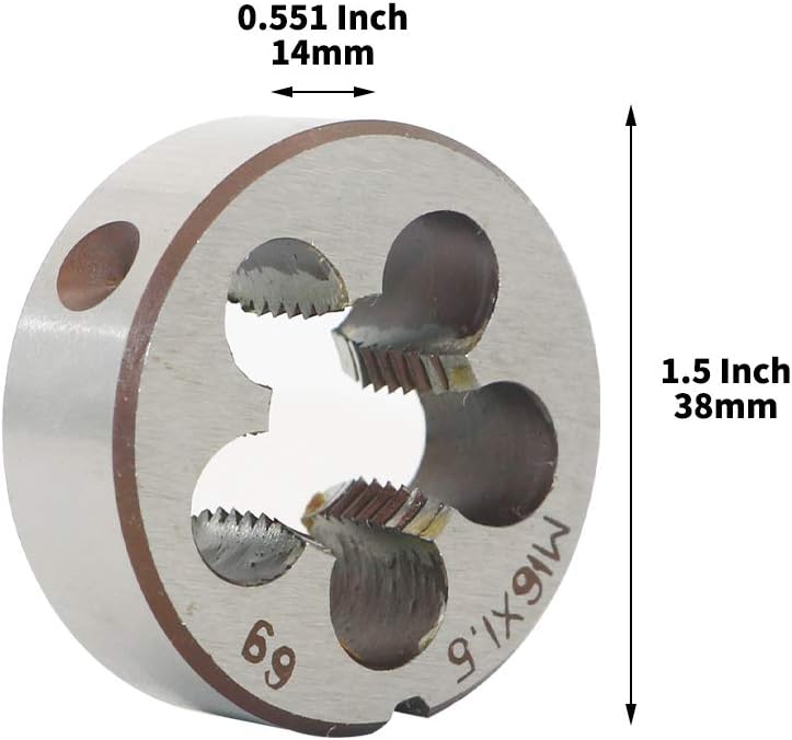 LingGan HSS 16mm X 1.5 Metric Right Hand Round Die, Machine Thread Die M16 X 1.5mm Pitch for Mold Machining, Alloy Steel, It Can Process Steel, Cast Iron, Copper And Aluminum. - Image 3