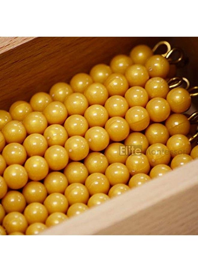 Elite Montessori - 45 Golden Bead Bars Of 10 With Box - Image 1