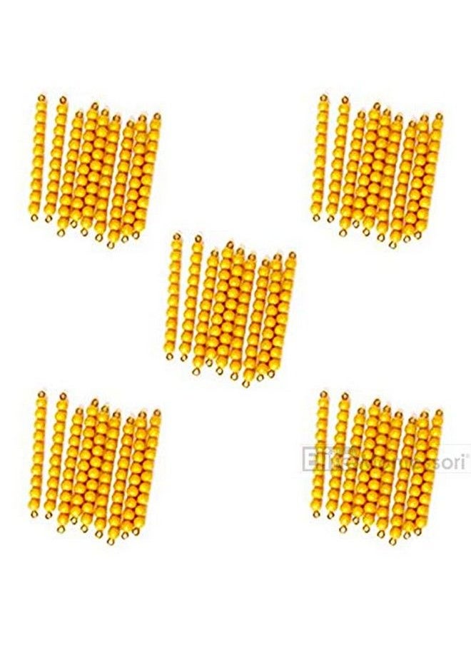 Elite Montessori - 45 Golden Bead Bars Of 10 With Box - Image 1