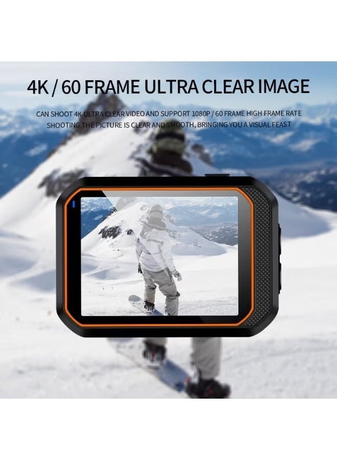 ڤِيران كاميرا حركة محمولة بدقة 4K فائقة، مقاومة للماء وبدون غلاف، كاميرا رياضية بدقة 1080P بسرعة 60 إطار في الثانية مع عدسة واسعة الزاوية تبلغ 170 درجة، مثالية للدراجات الخارجية والسفر والتسلق والسباحة والزلاجات والأنشطة المغامرة - Image 5