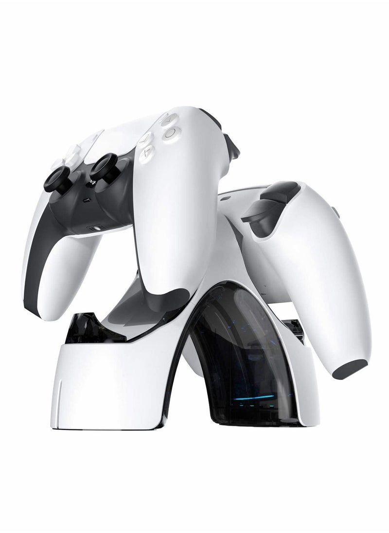 Y&D - PS5 Controller Charging Station Dual Charger Dock with LED Indicators for Sony Original Handle-White - Image 1