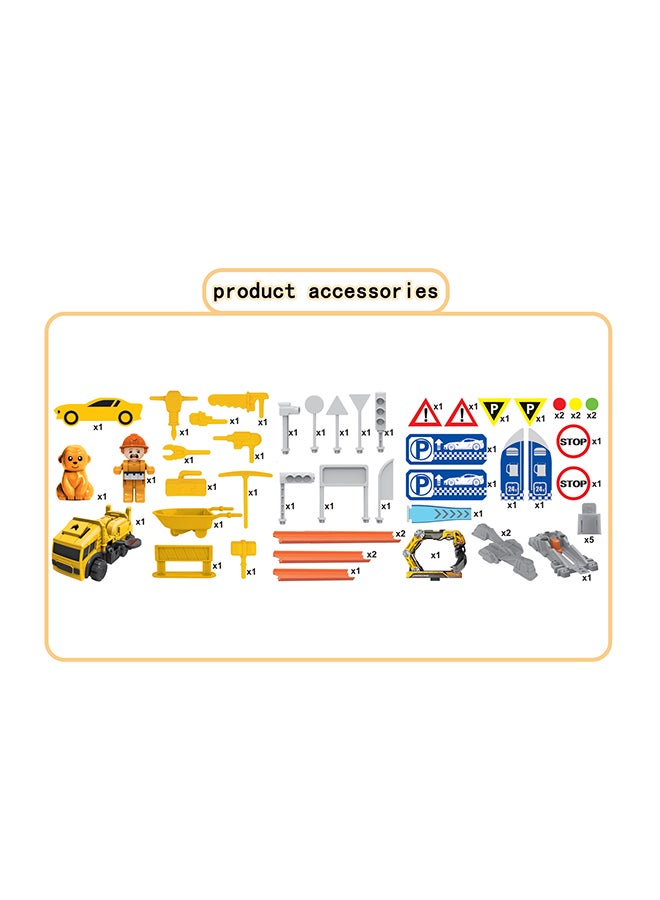 D-Power دي باور - مجموعة مسار الطرد وسيارة متغيرة الألوان | مسار بناء مجاني بنفسك، قاذف حلقة 360، منصة الإطلاق | مجموعة 62 قطعة، للأطفال من سن 3 سنوات فما فوق - Image 3