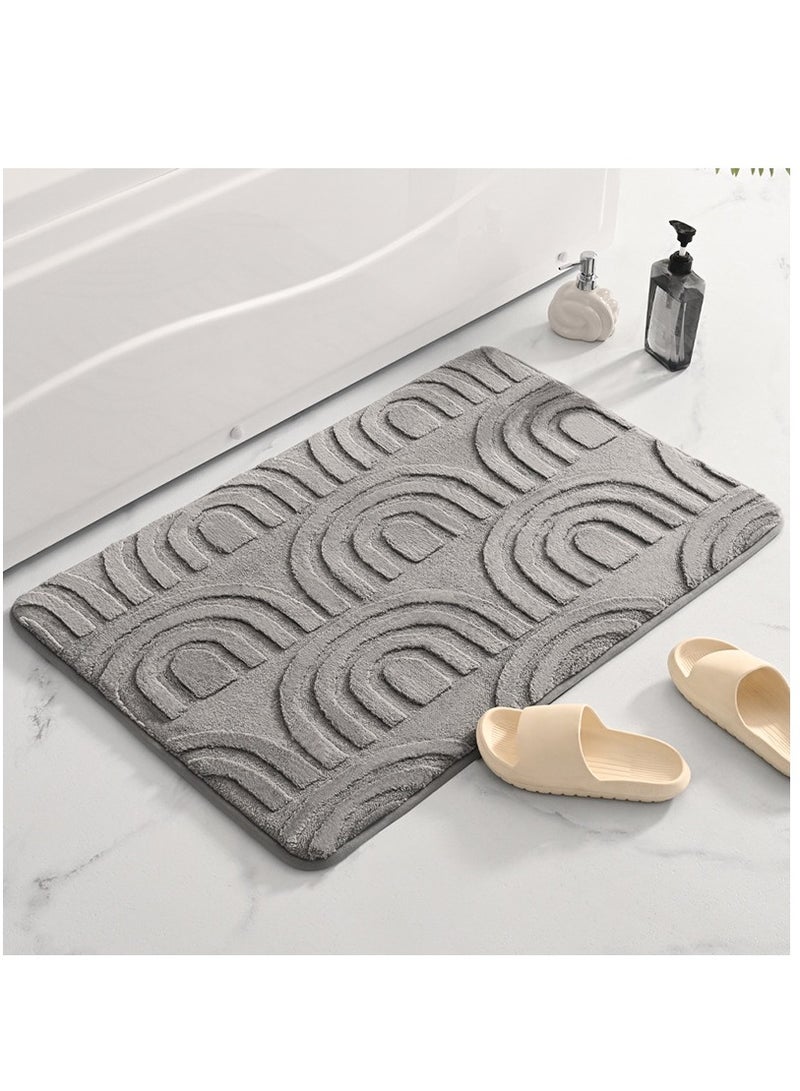 Bluejw 1-Piece Size Is 50x80 Cm Thickened Memory Cotton Entrance Mat Bathroom Anti-Skid Mat Bathroom Entrance Kitchen Water Absorbing Household Floor Mat - Image 1