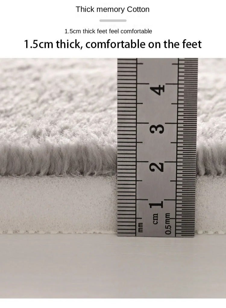 Bluejw 1-Piece Size Is 50x80 Cm Thickened Memory Cotton Entrance Mat Bathroom Anti-Skid Mat Bathroom Entrance Kitchen Water Absorbing Household Floor Mat - Image 3