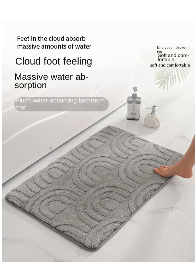 Bluejw 1-Piece Size Is 50x80 Cm Thickened Memory Cotton Entrance Mat Bathroom Anti-Skid Mat Bathroom Entrance Kitchen Water Absorbing Household Floor Mat - Image 2