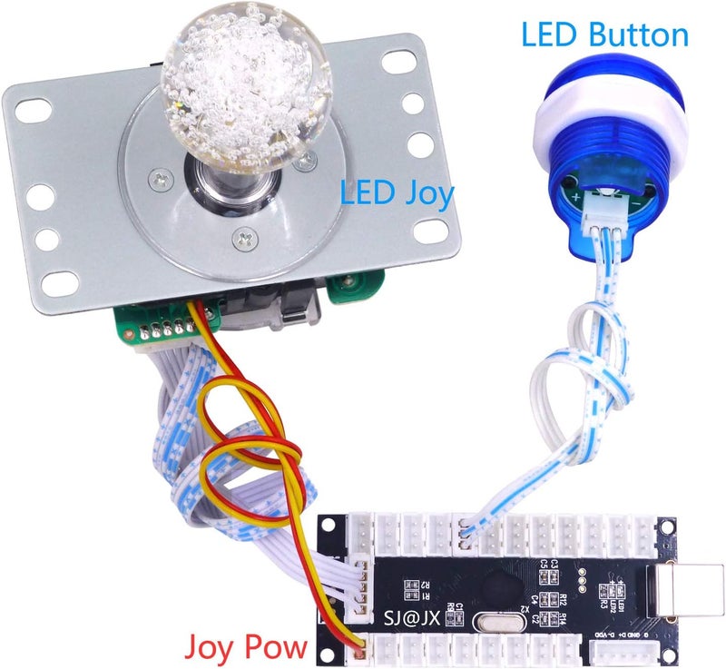 طقم DIY لمبة LED لألعاب الأركيد ، مفتاح ميكانيكي للوحة المفاتيح، زر أركيد LED، عصا تحكم، مشفر USB بدون تأخير لأجهزة الكمبيوتر وأنظمة MAME وRetropie وJamma. - Image 5